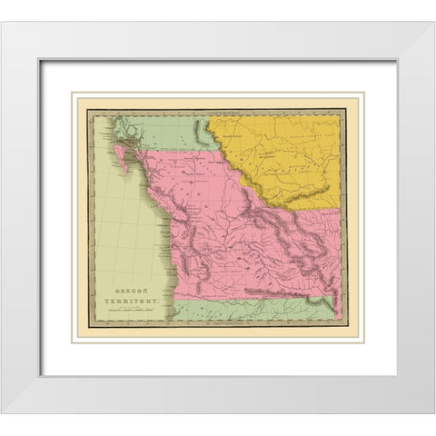 Oregon Territory - Battleboro 1840 White Modern Wood Framed Art Print with Double Matting by Battleboro