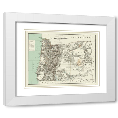 Oregon - Bien 1879 White Modern Wood Framed Art Print with Double Matting by Bien