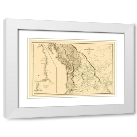 Oregon Territory - US Exploring Expedition 1841 White Modern Wood Framed Art Print with Double Matting by US Exploring Expedition
