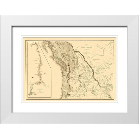 Oregon Territory - US Exploring Expedition 1841 White Modern Wood Framed Art Print with Double Matting by US Exploring Expedition