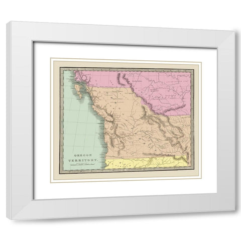 Oregon Territory - Illman 1833 White Modern Wood Framed Art Print with Double Matting by Illman