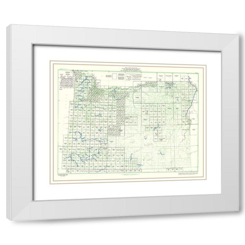 Oregon - USGS 1965 White Modern Wood Framed Art Print with Double Matting by USGS