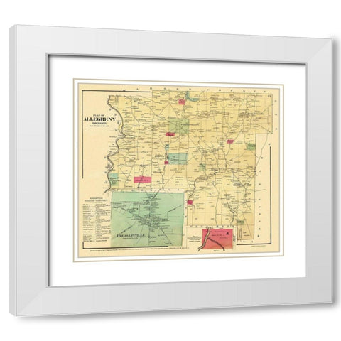 Allegheny Pennsylvania Landowner - Mayer 1865 White Modern Wood Framed Art Print with Double Matting by Mayer