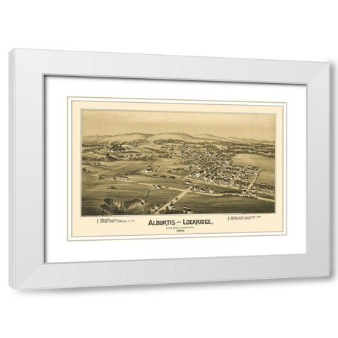 Alburtis Pennsylvania - Moyer 1893 White Modern Wood Framed Art Print with Double Matting by Moyer