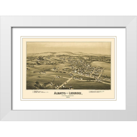 Alburtis Pennsylvania - Moyer 1893 White Modern Wood Framed Art Print with Double Matting by Moyer