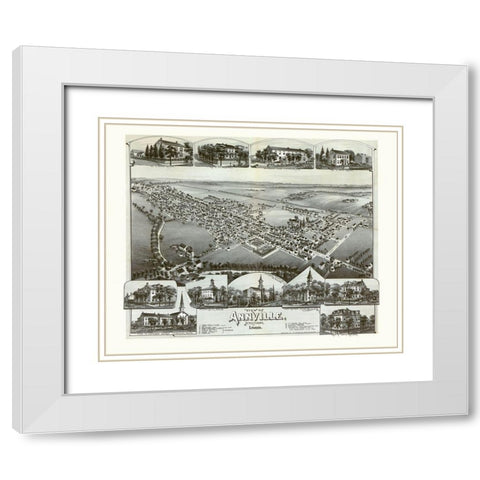 Annville Pennsylvania - Moyer 1888 White Modern Wood Framed Art Print with Double Matting by Moyer