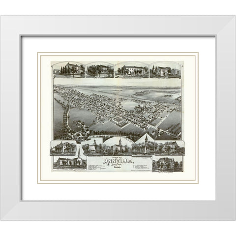 Annville Pennsylvania - Moyer 1888 White Modern Wood Framed Art Print with Double Matting by Moyer