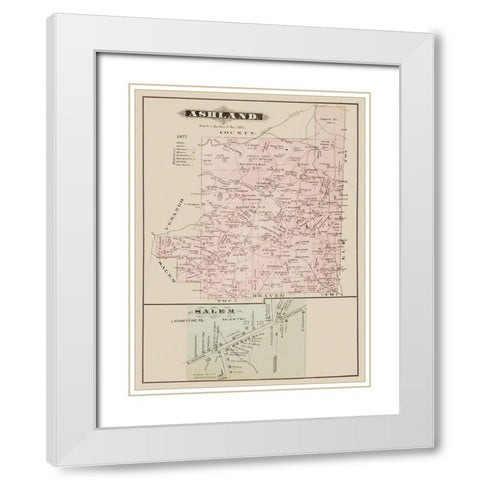 Ashland, Salem Pennsylvania Landowner White Modern Wood Framed Art Print with Double Matting by Caldwell