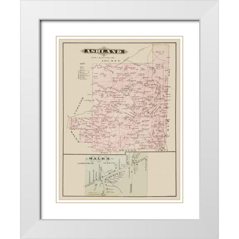 Ashland, Salem Pennsylvania Landowner White Modern Wood Framed Art Print with Double Matting by Caldwell