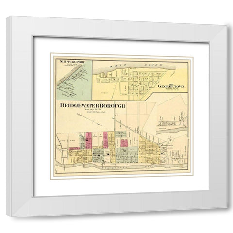 Bridgewater, Georgetown Pennsylvania Landowner White Modern Wood Framed Art Print with Double Matting by Hayes