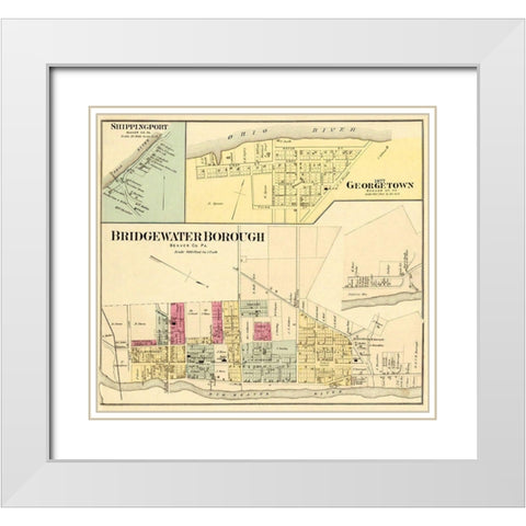 Bridgewater, Georgetown Pennsylvania Landowner White Modern Wood Framed Art Print with Double Matting by Hayes