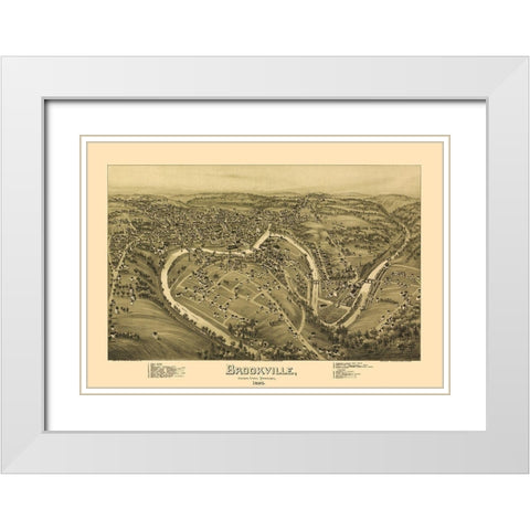 Brookville Pennsylvania - Moyer 1895 White Modern Wood Framed Art Print with Double Matting by Moyer