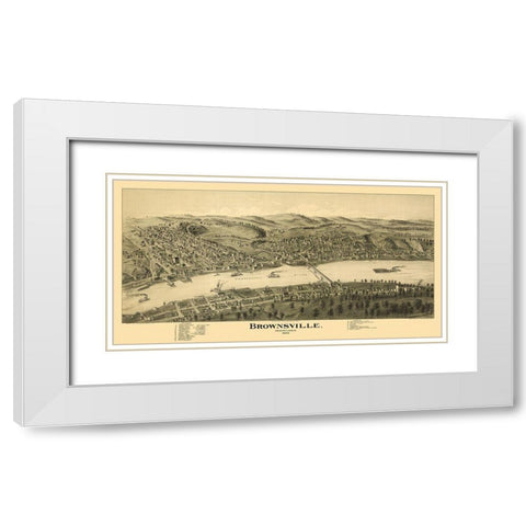 Brownsville Pennsylvania - Moyer 1902 White Modern Wood Framed Art Print with Double Matting by Moyer