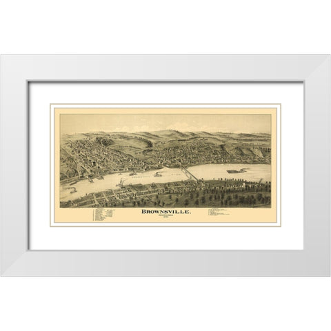Brownsville Pennsylvania - Moyer 1902 White Modern Wood Framed Art Print with Double Matting by Moyer