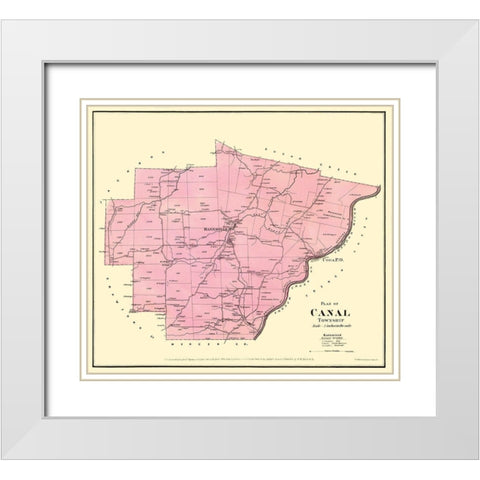 Canal Pennsylvania Landowner - Mayer 1865 White Modern Wood Framed Art Print with Double Matting by Mayer