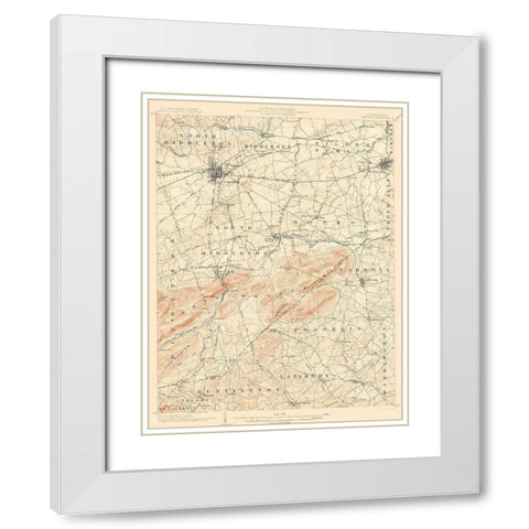 Carlisle Pennsylvania Quad - USGS 1904 White Modern Wood Framed Art Print with Double Matting by USGS