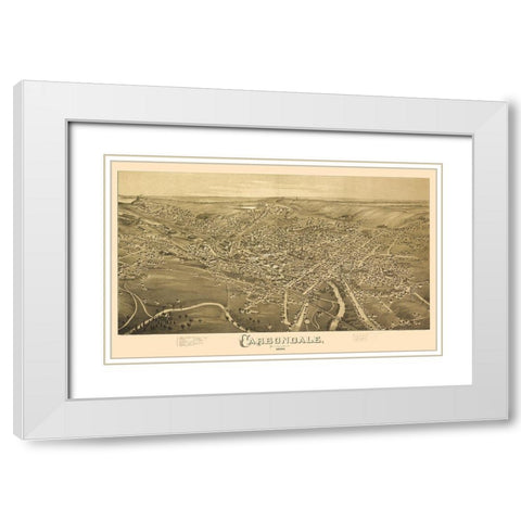 Carbondale Pennsylvania - Fowler 1890 White Modern Wood Framed Art Print with Double Matting by Fowler