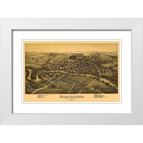 Cambridgeboro Pennsylvania - Fowler 1895 White Modern Wood Framed Art Print with Double Matting by Fowler