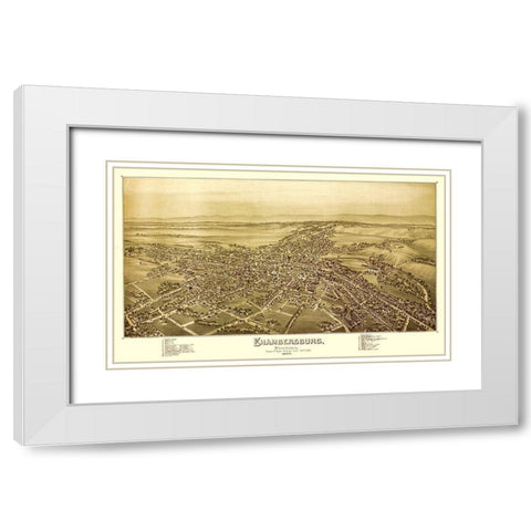 Chambersburg Pennsylvania - Moyer 1894 White Modern Wood Framed Art Print with Double Matting by Moyer