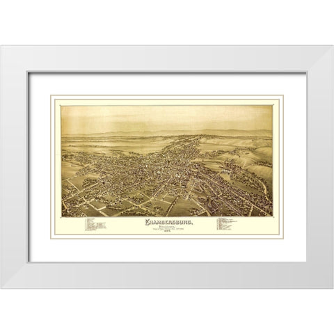 Chambersburg Pennsylvania - Moyer 1894 White Modern Wood Framed Art Print with Double Matting by Moyer