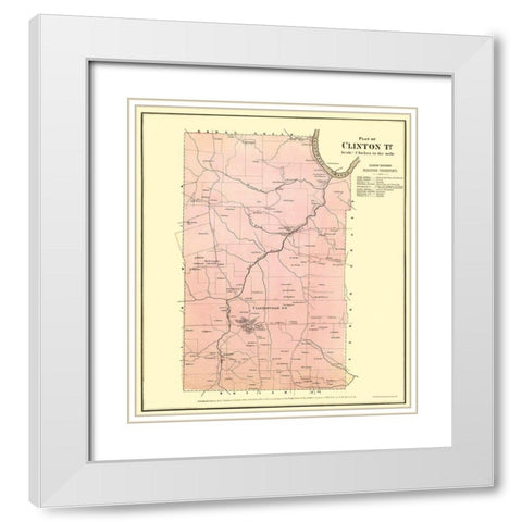 Clinton Pennsylvania Landowner - Mayer 1865 White Modern Wood Framed Art Print with Double Matting by Mayer