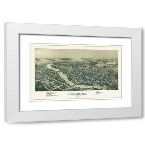 Clearfield Pennsylvania - Moyer 1895 White Modern Wood Framed Art Print with Double Matting by Moyer