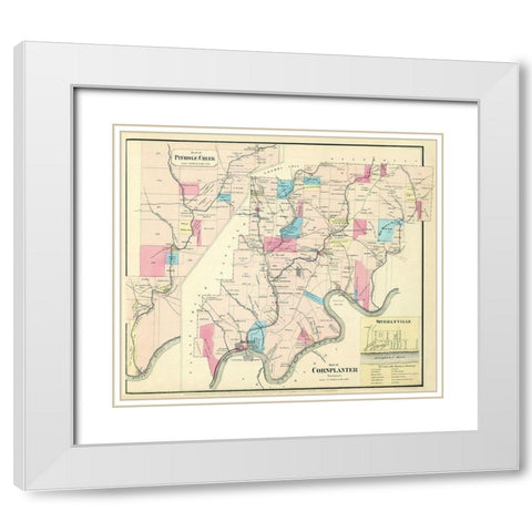 Cornplanter Pennsylvania Landowner - Mayer 1865 White Modern Wood Framed Art Print with Double Matting by Mayer