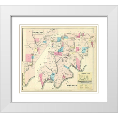 Cornplanter Pennsylvania Landowner - Mayer 1865 White Modern Wood Framed Art Print with Double Matting by Mayer