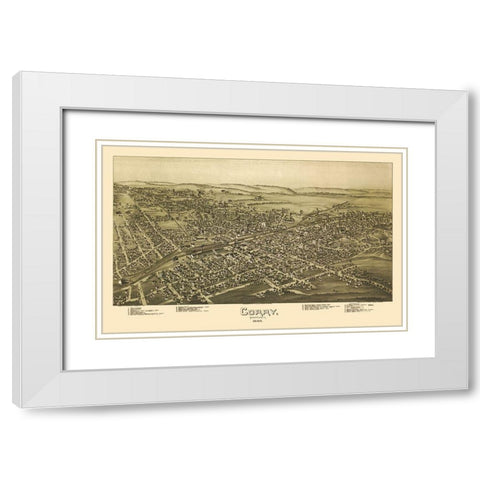 Corry Pennsylvania - Moyer 1895 White Modern Wood Framed Art Print with Double Matting by Moyer