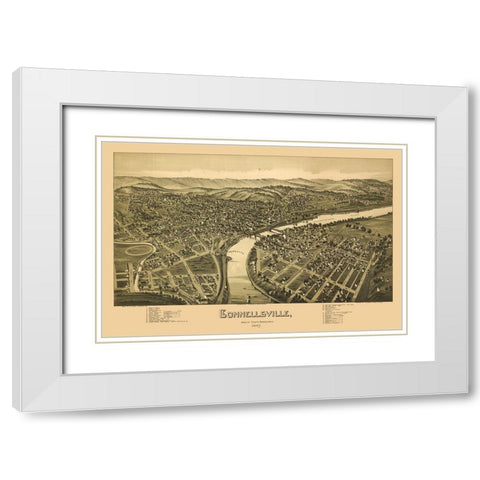 Connellsville Pennsylvania - Moyer 1897 White Modern Wood Framed Art Print with Double Matting by Moyer