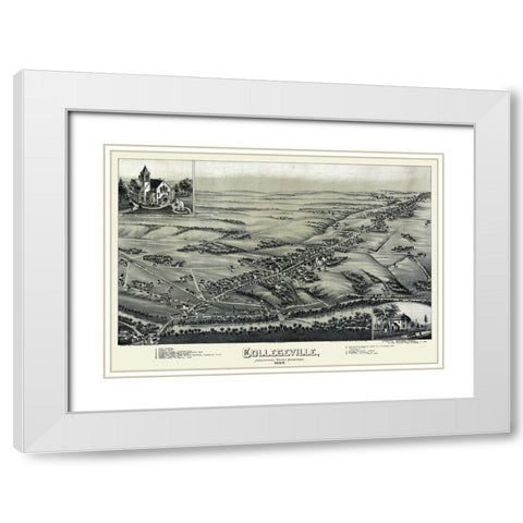 Collegeville Pennsylvania - Moyer 1894 White Modern Wood Framed Art Print with Double Matting by Moyer