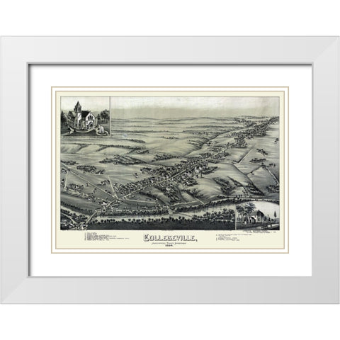 Collegeville Pennsylvania - Moyer 1894 White Modern Wood Framed Art Print with Double Matting by Moyer