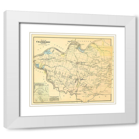 Cranberry Pennsylvania Landowner - Beers 1885 White Modern Wood Framed Art Print with Double Matting by Beers