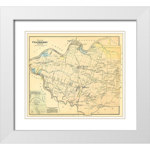 Cranberry Pennsylvania Landowner - Beers 1885 White Modern Wood Framed Art Print with Double Matting by Beers