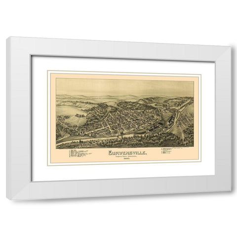 Curwensville Pennsylvania - Moyer 1895 White Modern Wood Framed Art Print with Double Matting by Moyer