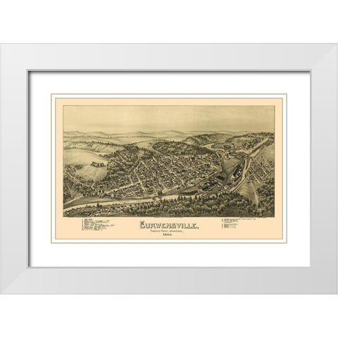 Curwensville Pennsylvania - Moyer 1895 White Modern Wood Framed Art Print with Double Matting by Moyer