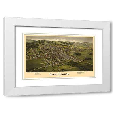 Derry Pennsylvania - Moyer 1900 White Modern Wood Framed Art Print with Double Matting by Moyer