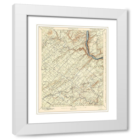 Doylestown Pennsylvania New Jersey Sheet White Modern Wood Framed Art Print with Double Matting by USGS