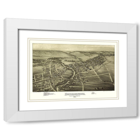 Downington Pennsylvania - Fowler 1893 White Modern Wood Framed Art Print with Double Matting by Fowler