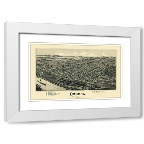 Donora Pennsylvania - Moyer 1901 White Modern Wood Framed Art Print with Double Matting by Moyer