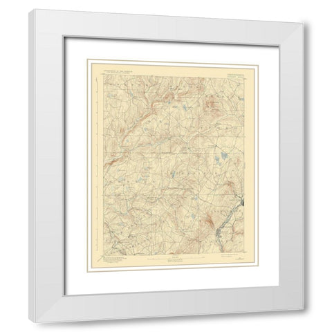 Dundaff Pennsylvania Quad - USGS 1892 White Modern Wood Framed Art Print with Double Matting by USGS