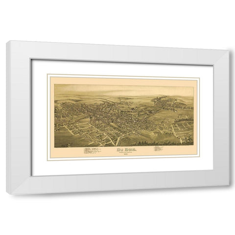 Dubios Pennsylvania - Moyer 1895 White Modern Wood Framed Art Print with Double Matting by Moyer