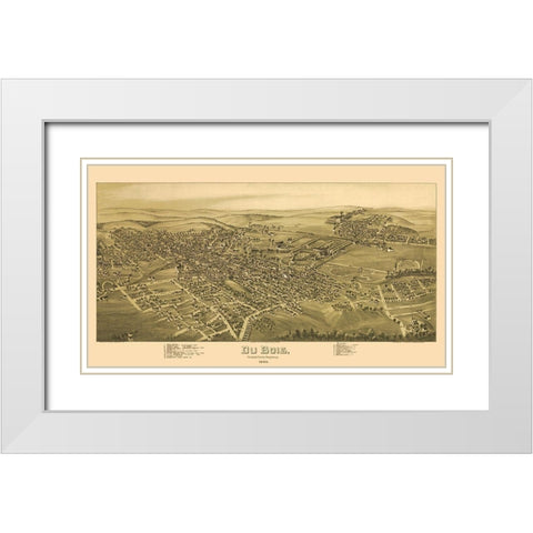 Dubios Pennsylvania - Moyer 1895 White Modern Wood Framed Art Print with Double Matting by Moyer