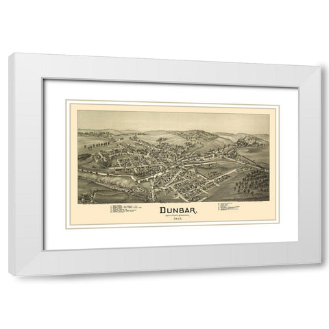 Dunbar Pennsylvania - Moyer 1900 White Modern Wood Framed Art Print with Double Matting by Moyer