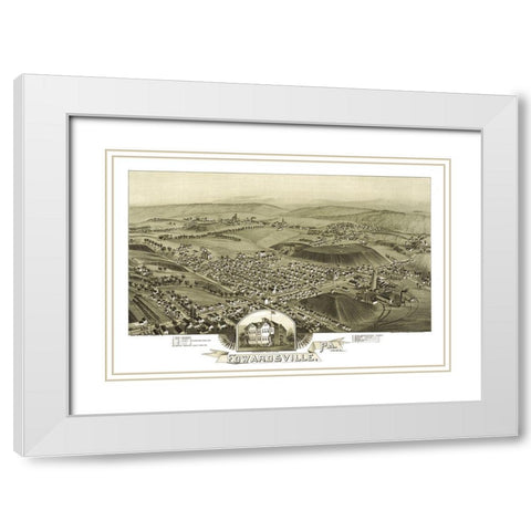 Edwardsville Pennsylvania - Fowler 1892 White Modern Wood Framed Art Print with Double Matting by Fowler