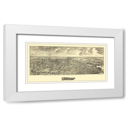 Edinboro Pennsylvania - Fowler 1898 White Modern Wood Framed Art Print with Double Matting by O''Brien