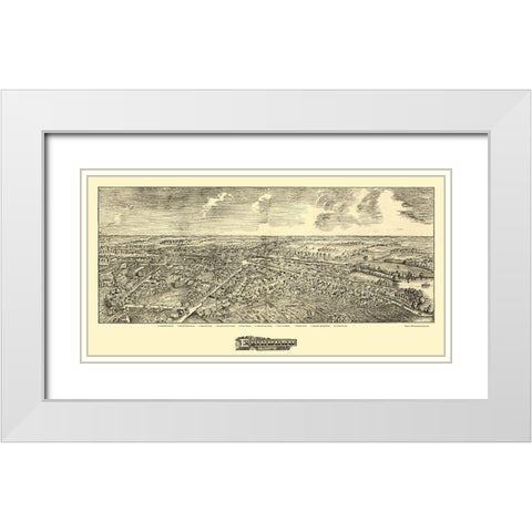 Edinboro Pennsylvania - Fowler 1898 White Modern Wood Framed Art Print with Double Matting by O''Brien