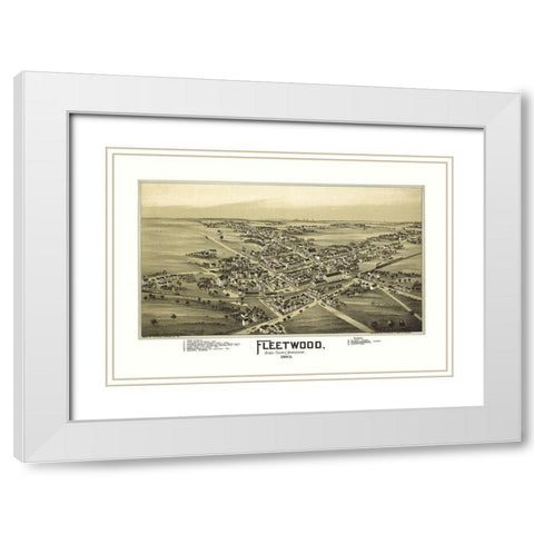 Fleetwood Pennsylvania - Fowler 1893 White Modern Wood Framed Art Print with Double Matting by Fowler