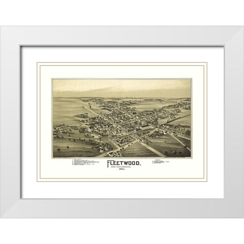Fleetwood Pennsylvania - Fowler 1893 White Modern Wood Framed Art Print with Double Matting by Fowler