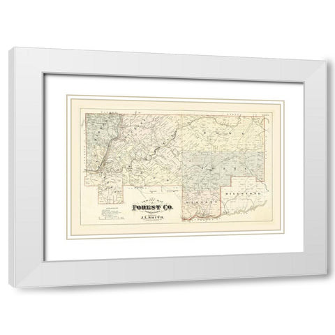 Forest County Pennsylvania - Smith 1876 White Modern Wood Framed Art Print with Double Matting by Smith